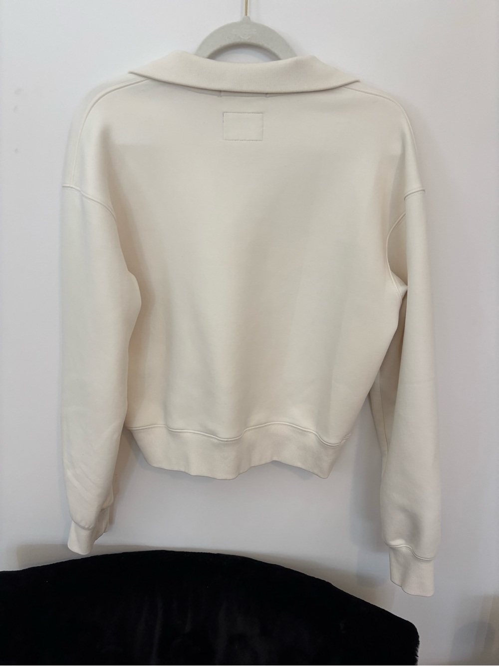 YPB Cream Half-Zip Scuba Sweatshirt with Mauve Piping - Picture 3 of 4